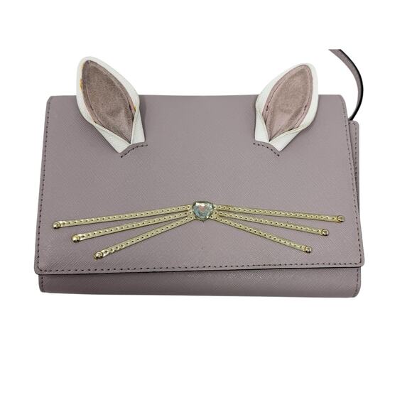 Kate Spade New York Hop To It Rabbit Winni Leather Bunny Crossbody Clutch - Picture 1 of 13